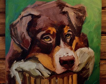 Original Dog Oil Painting – The Longing Gaze, Irish Art