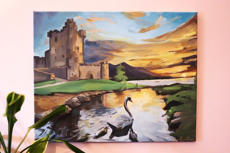 Irish Landscape Oil Painting: Ross Castle, Killarney National Park - Etsy