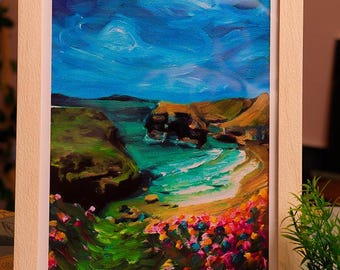 Nun's Beach, Ballybunion A4 Framed Art Print: Irish Coastal Landscape