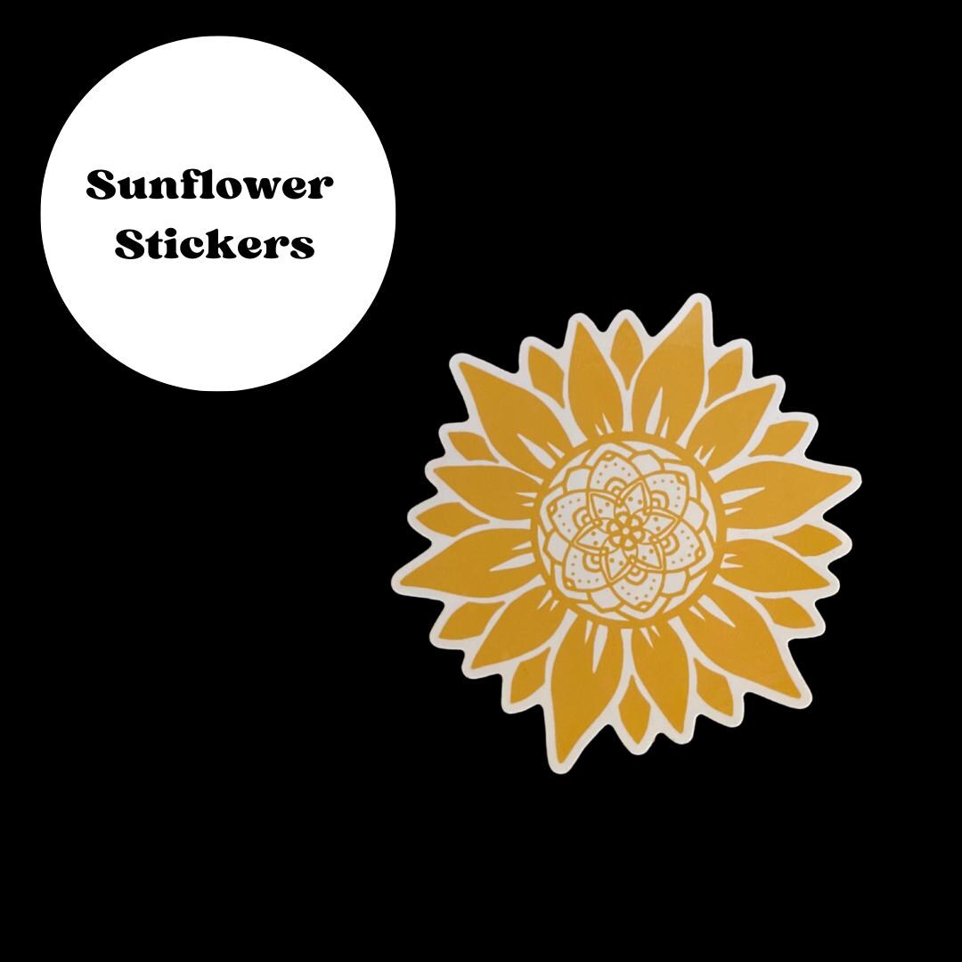 Sunflower Sticker Label Sunflower Stickers - Etsy
