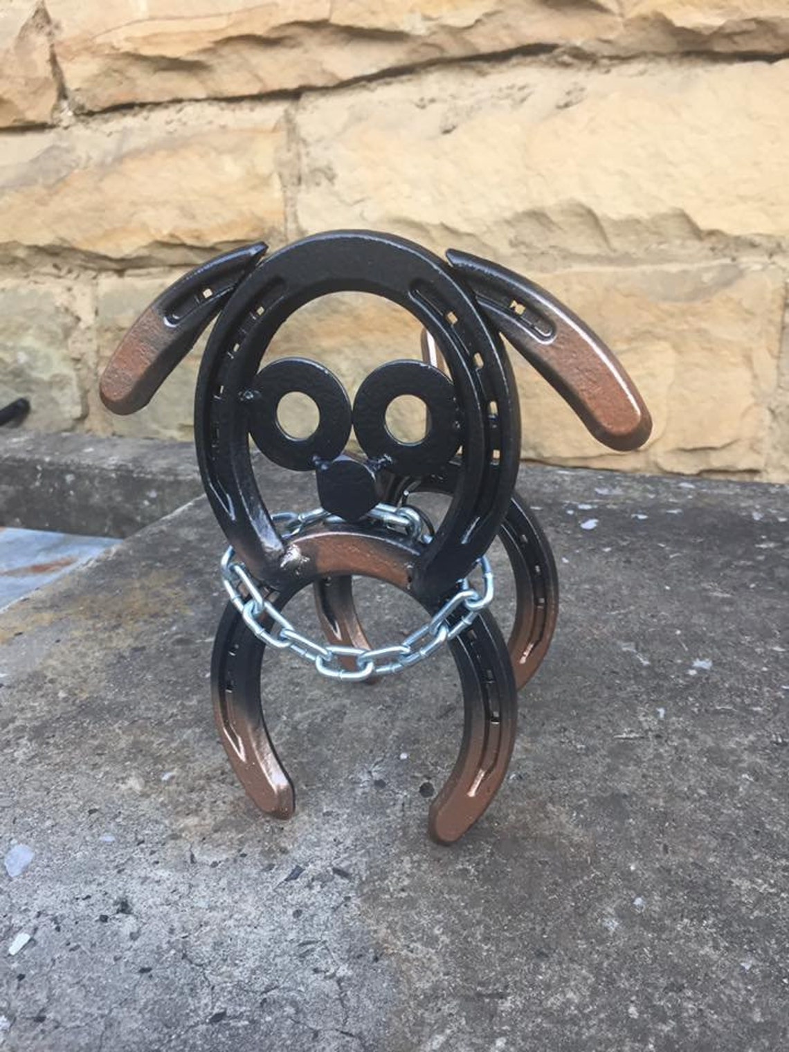 Horseshoe Dog Horseshoe Art Garden Art Yard Art Garden Etsy