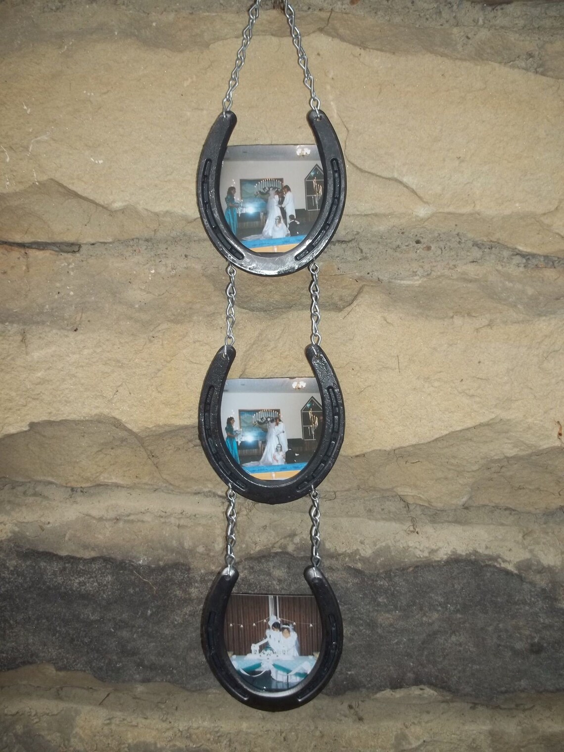 Horseshoe Picture Frame 3 Tier Picture Frame Horseshoe Art Etsy