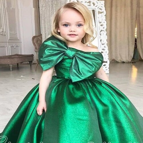 Emerald Green Flower Girl Dress. Fairy 