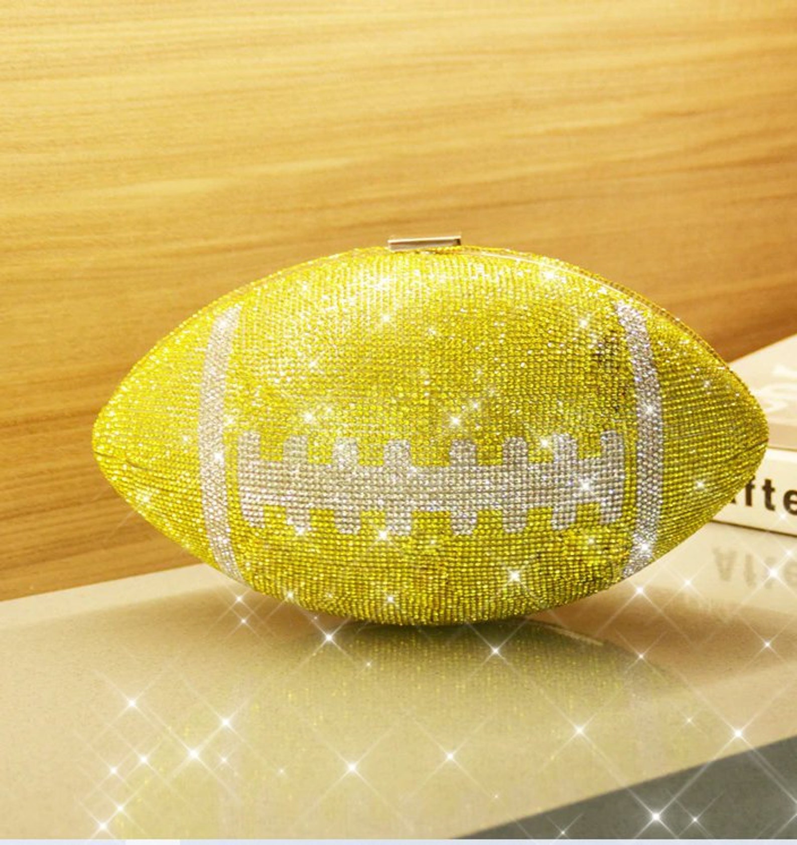 10 OFF Beautiful Crystal Rhinestone Football Clutch Purse Etsy