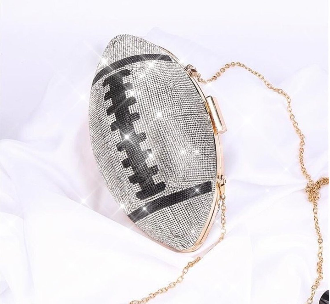 10 OFF Beautiful Crystal Rhinestone Football Clutch Purse Etsy