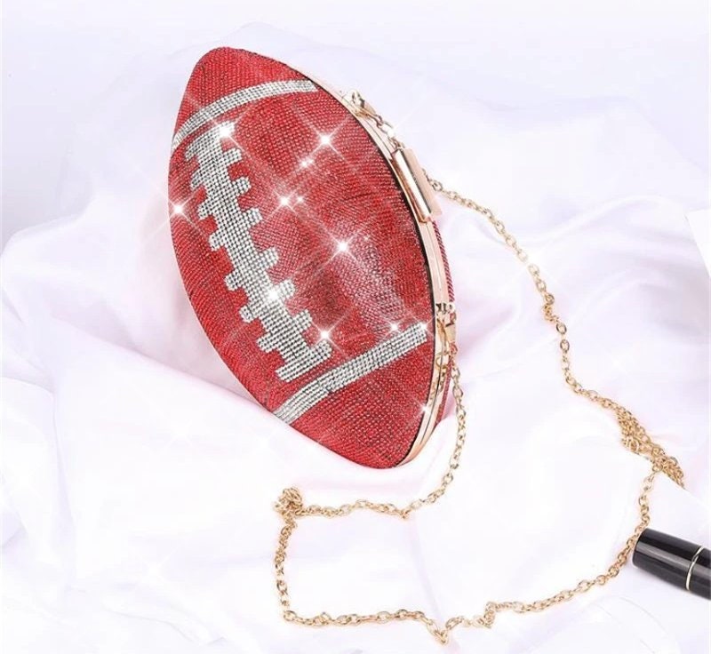10 OFF Beautiful Crystal Rhinestone Football Clutch Purse Etsy