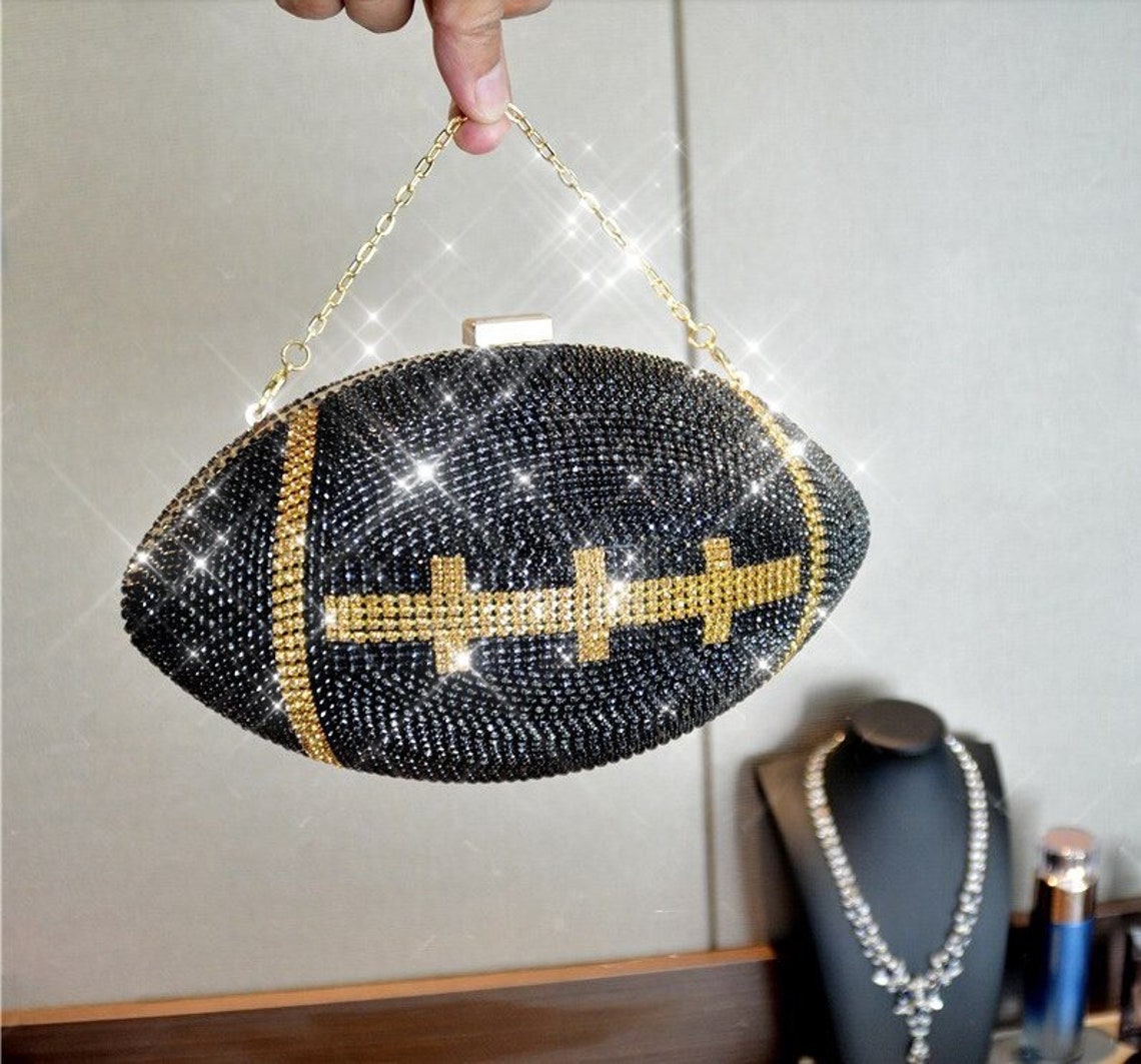 10 OFF Beautiful Crystal Rhinestone Football Clutch Purse Etsy