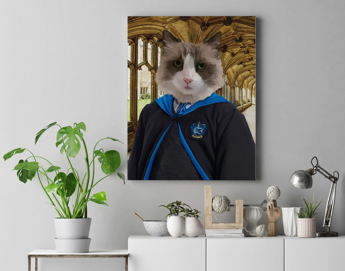 Ravenclaw Pet Portrait Ravenclaw Portrait Custom Pet Etsy