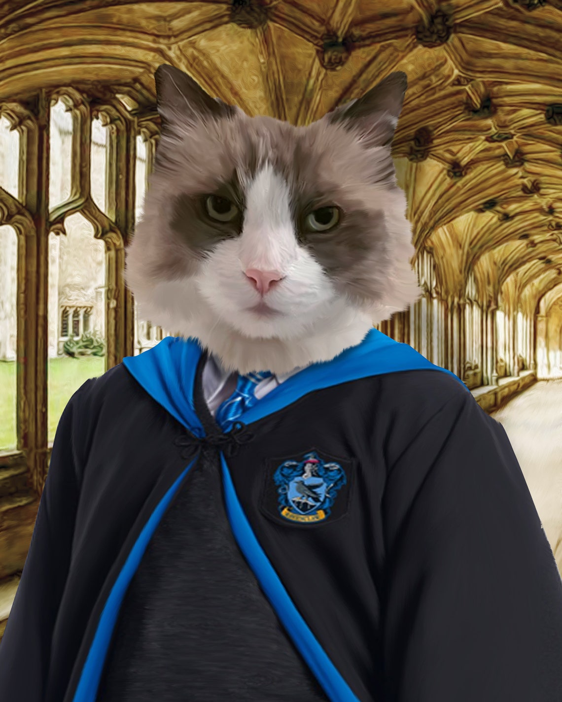 Ravenclaw Pet Portrait Ravenclaw Portrait Custom Pet Etsy