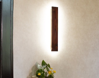 Wall lights, wooden linear lamp, ambient light LED, wood wall sconce light, wall lighting, minimalist design wall lamp, reading wood lamp