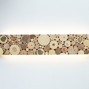 Wall sconce light minimalist wood linear wall lamp, reading wall lamp, reclaimed wood slice wall art, wood light led, design wall lamp wood