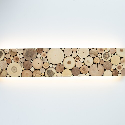 Wall sconce light minimalist wood linear wall lamp, reading wall lamp, reclaimed wood slice wall art, wood light led, design wall lamp wood