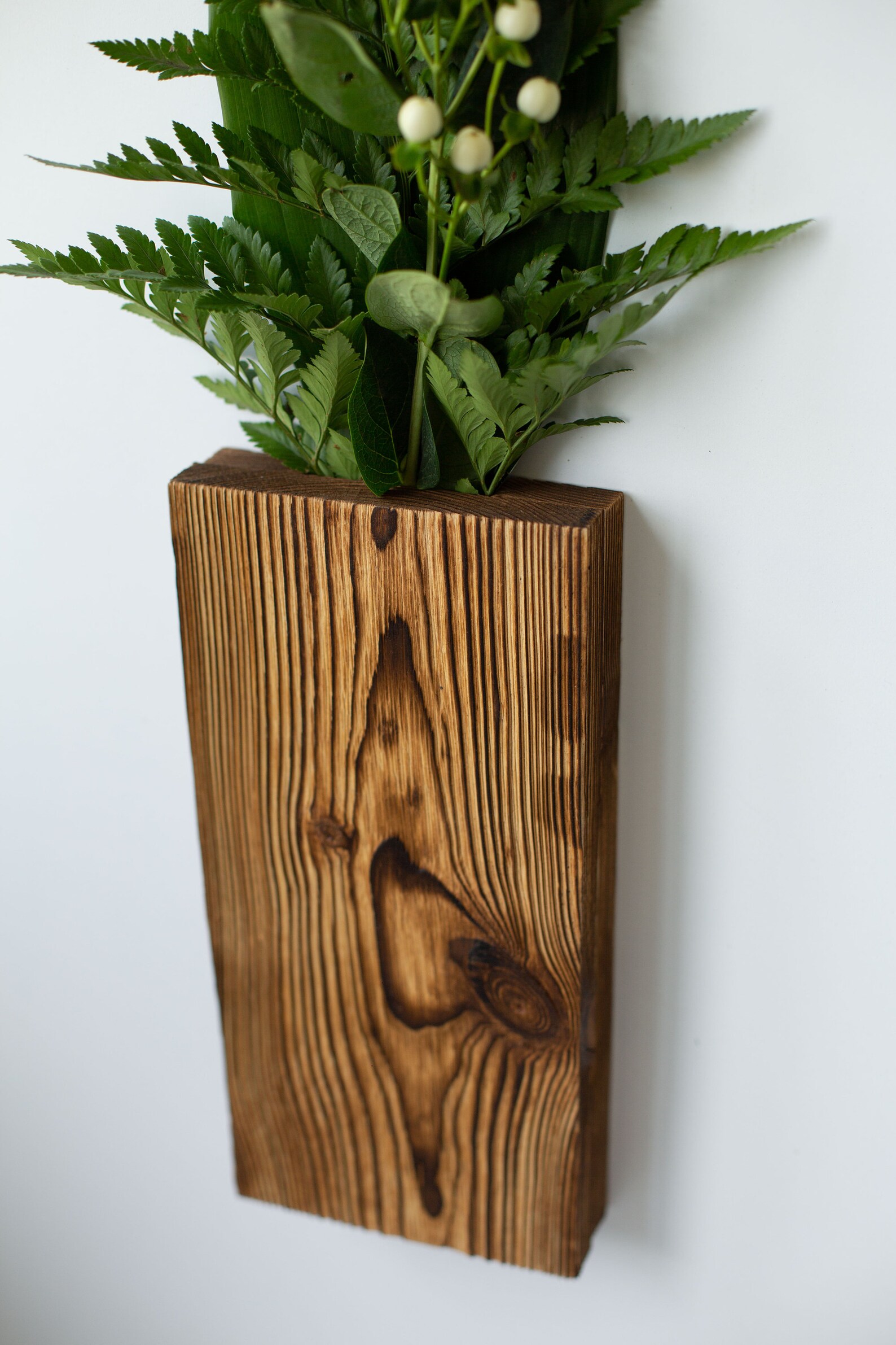 Pflanzenhalter Wand Kunstblumen Wand dekor Wand Holz Hängend | Etsy
