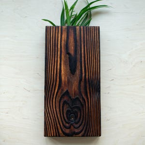 Wall wood vase 12&quot;, Wall hanging planter, Wood wall pocket, Wall décor for Faux flower, Eco-style décor, Wood Hanging Vase for Dried Flowers