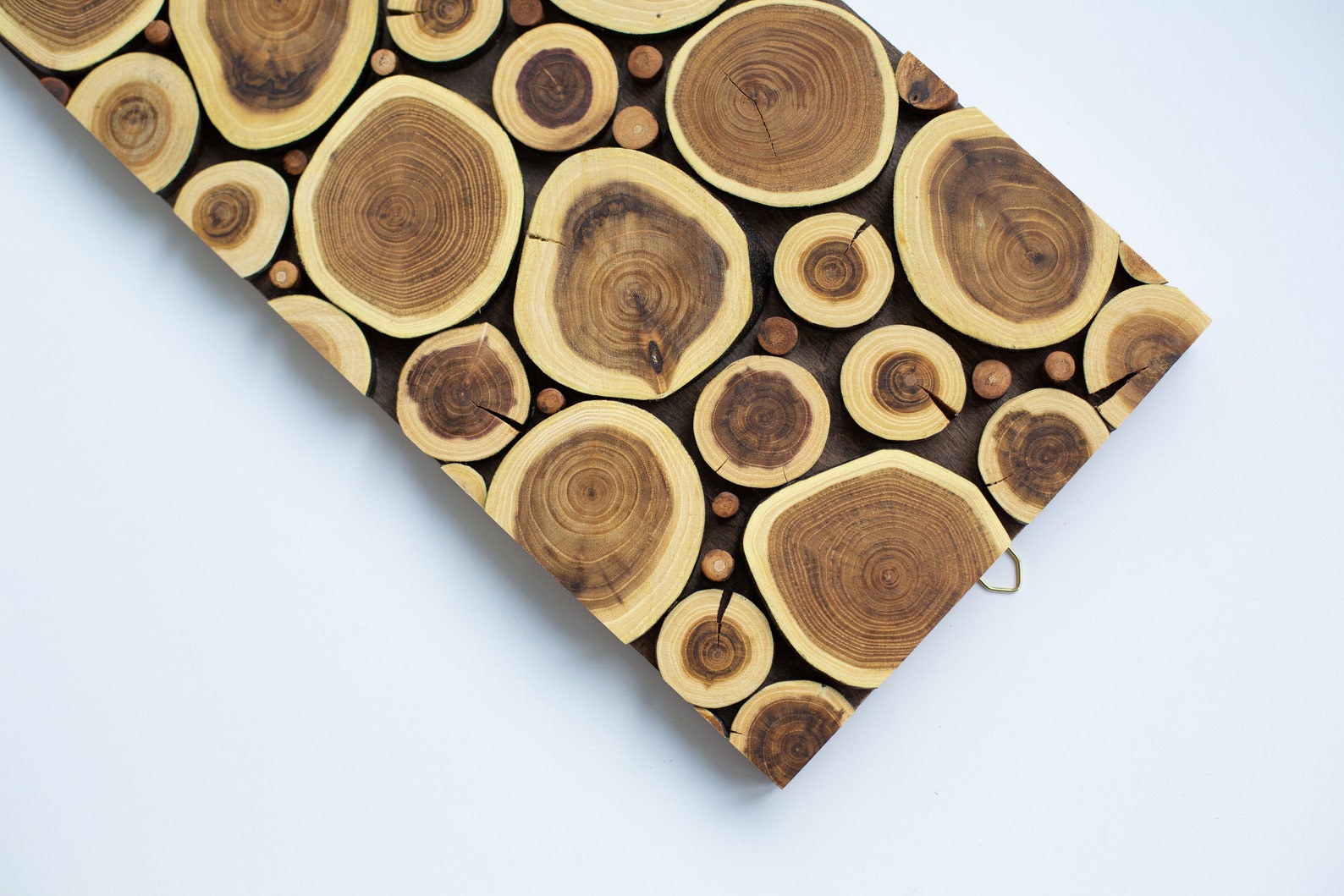 Wood slice mosaic art Wood slice wall art Modern rustic wood Etsy