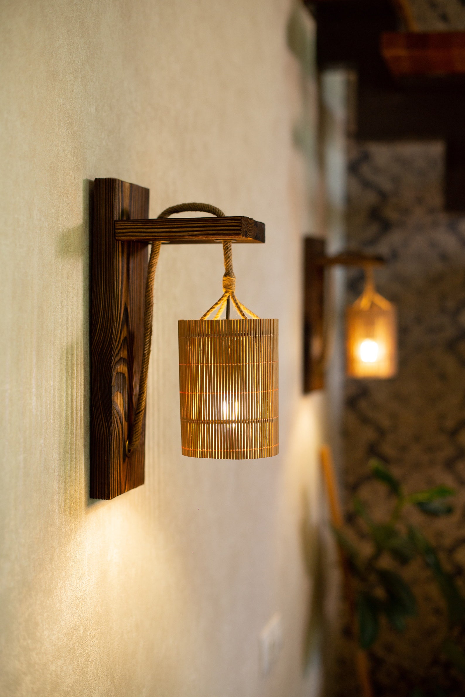 Wood Wall Lamp Set 2 pcs Wall wood lamp set Wood wall Etsy