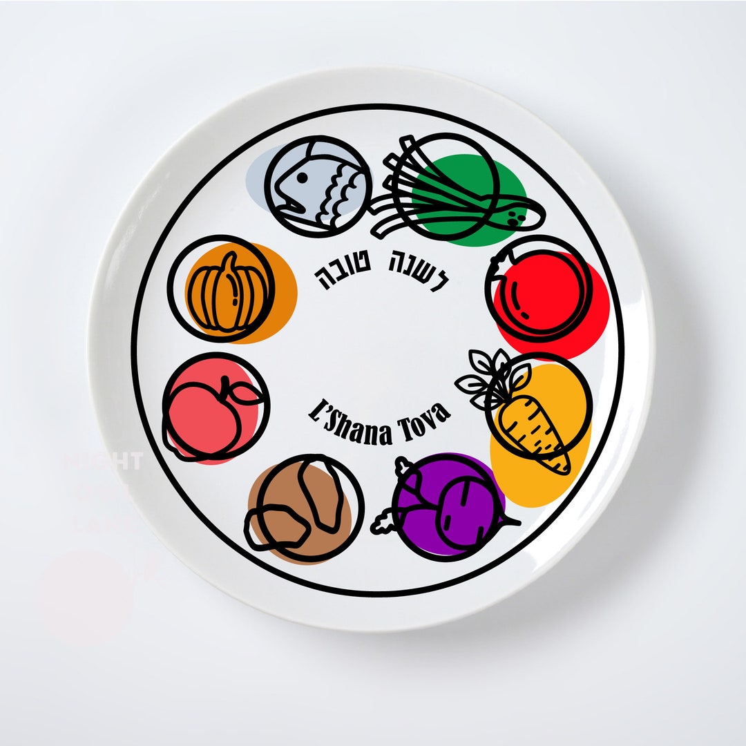 Rosh Hashanah Seder Plate Svg Rosh Hashana Simanim Svg Simanim Plate