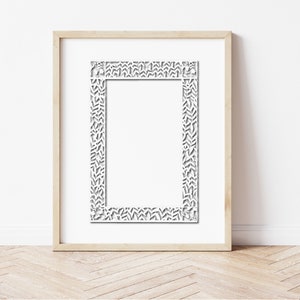 Cornice rettangolare Papercut in formato SVG / Glowforge / elegante carta tagliata in formato SVG / SVG cornice per foto Papercut / Papercut in formato SVG / Papercut botanico in formato SVG