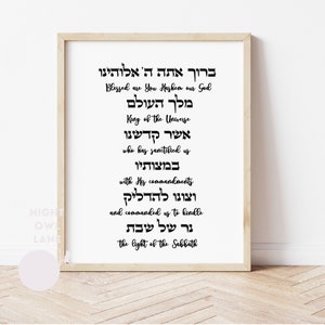Shabbat Candle Lighting Blessing Svg Hebrew Svg Shabbat Svg Jewish Svg ...