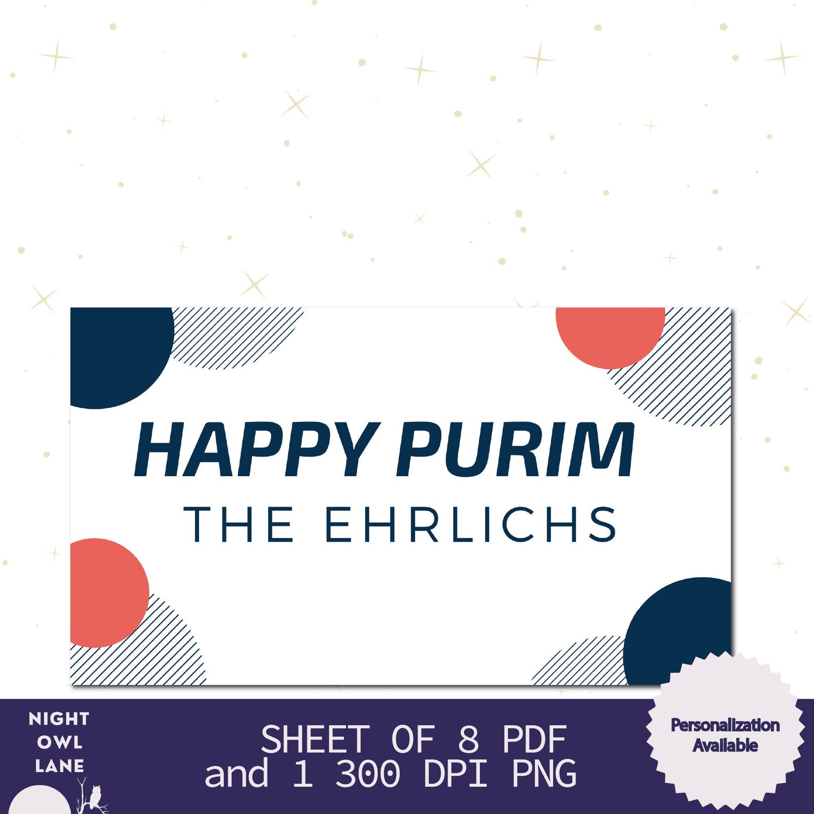 Personalized Purim gift tag Purim png Purim PDF Purim pdf Etsy