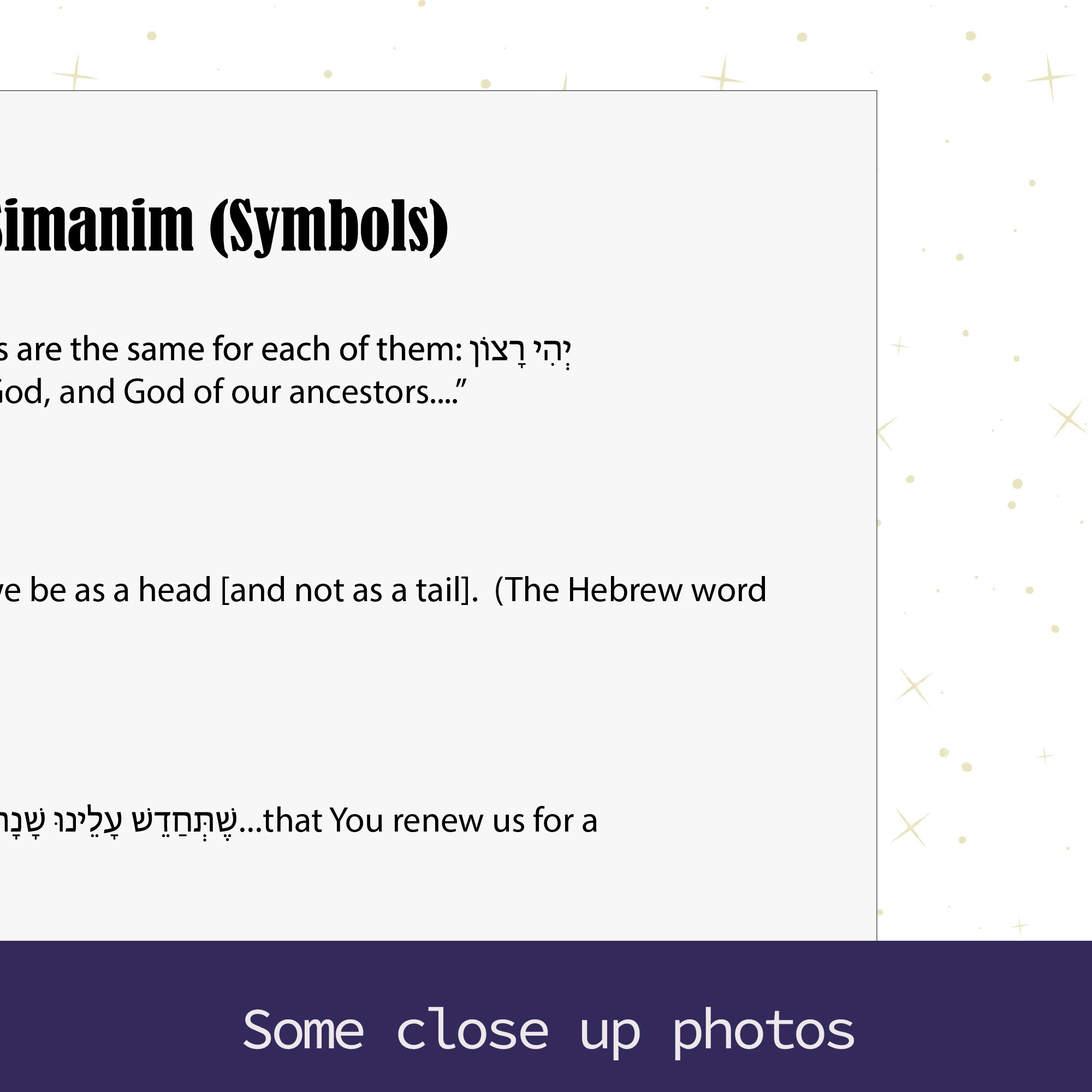 Rosh Hashanah Simanim Printable