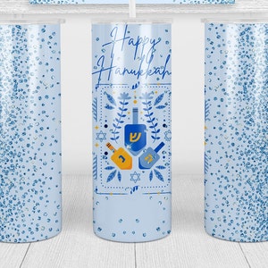 Hanukkah tumbler png | tumbler png | 20oz straight skinny tumbler Hanukkah sublimation design for Jewish gifts