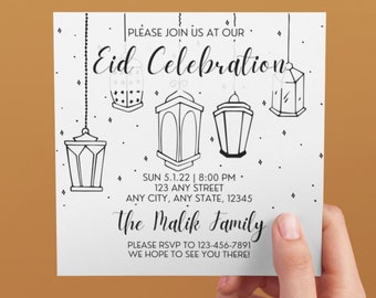 Eid Invitation | Iftar invitation | Muslim Canva template | Eid Party invite | personalized Muslim invitation | Eid | Iftar | Canva Template