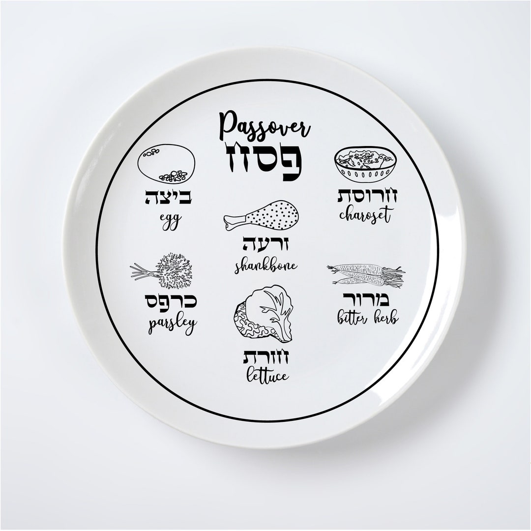 Seder Plate Svg Seder Plate Png Seder Plate Design English Hebrew Svg Seder Plate With Foods Svg