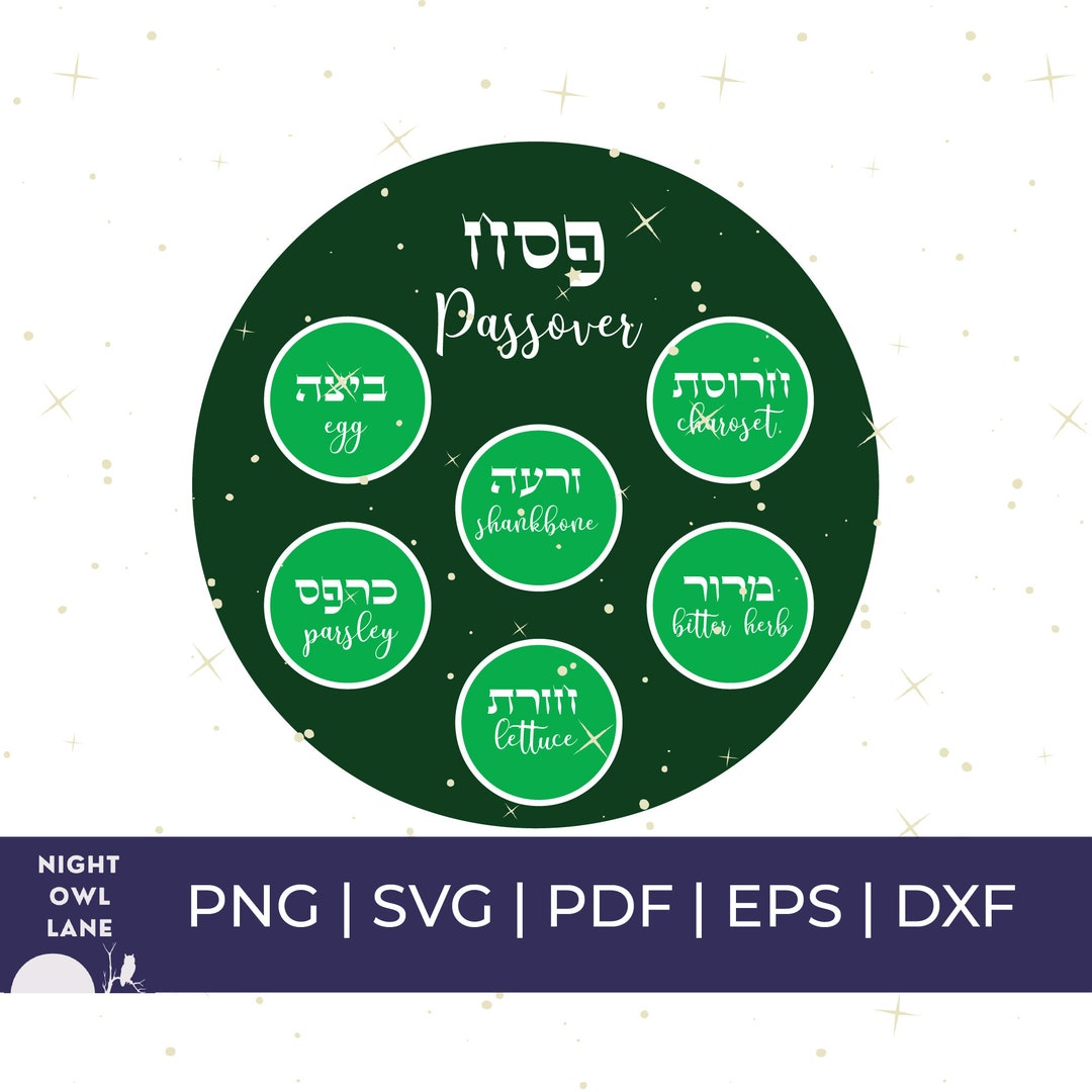 Seder Plate Svg Svg Files for Cricut Passover Svg Etsy