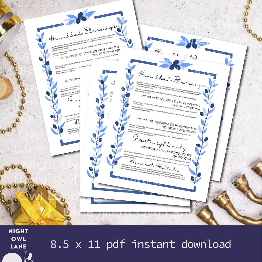 Printable Hanukkah Blessings Hanukkah Hanukkah Prayers Etsy Printable Hanukkah Blessings Hanukkah Hanukkah Prayers Etsy