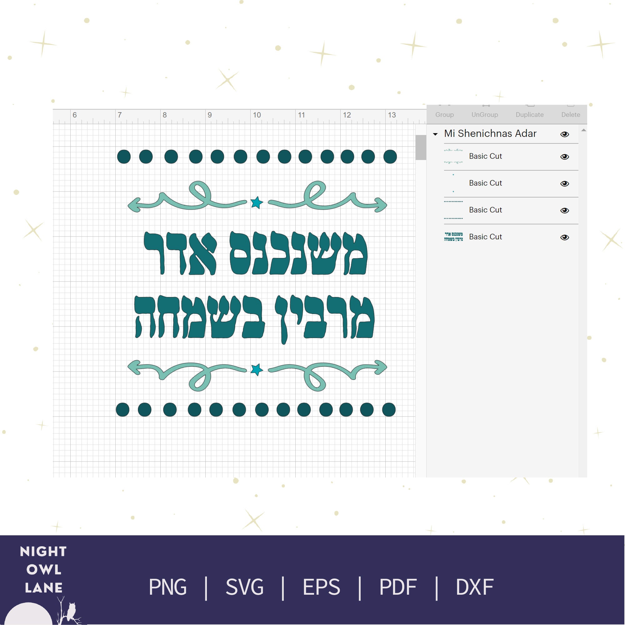 Purim Svg Mishenichnas Adar Svg Files for Jewish Gifts | Etsy