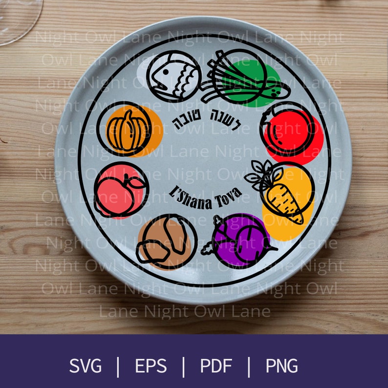 Rosh Hashanah Seder Plate Svg Rosh Hashana Simanim Svg Etsy