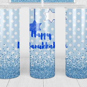 Hanukkah tumbler png | tumbler png | 20oz straight skinny tumbler Hanukkah sublimation design for Jewish gifts