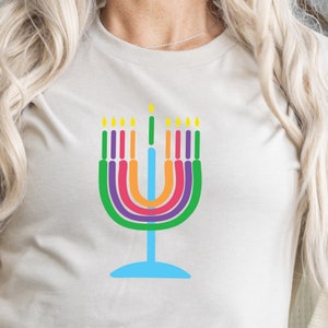 Regenbogen Menora svg | lgbt Menora svg | Stolz Menora svg | lgbt hanukkah svg | Jüdisches lgbt svg | Jüdische queer Kunst | Chanukka Menora svg|