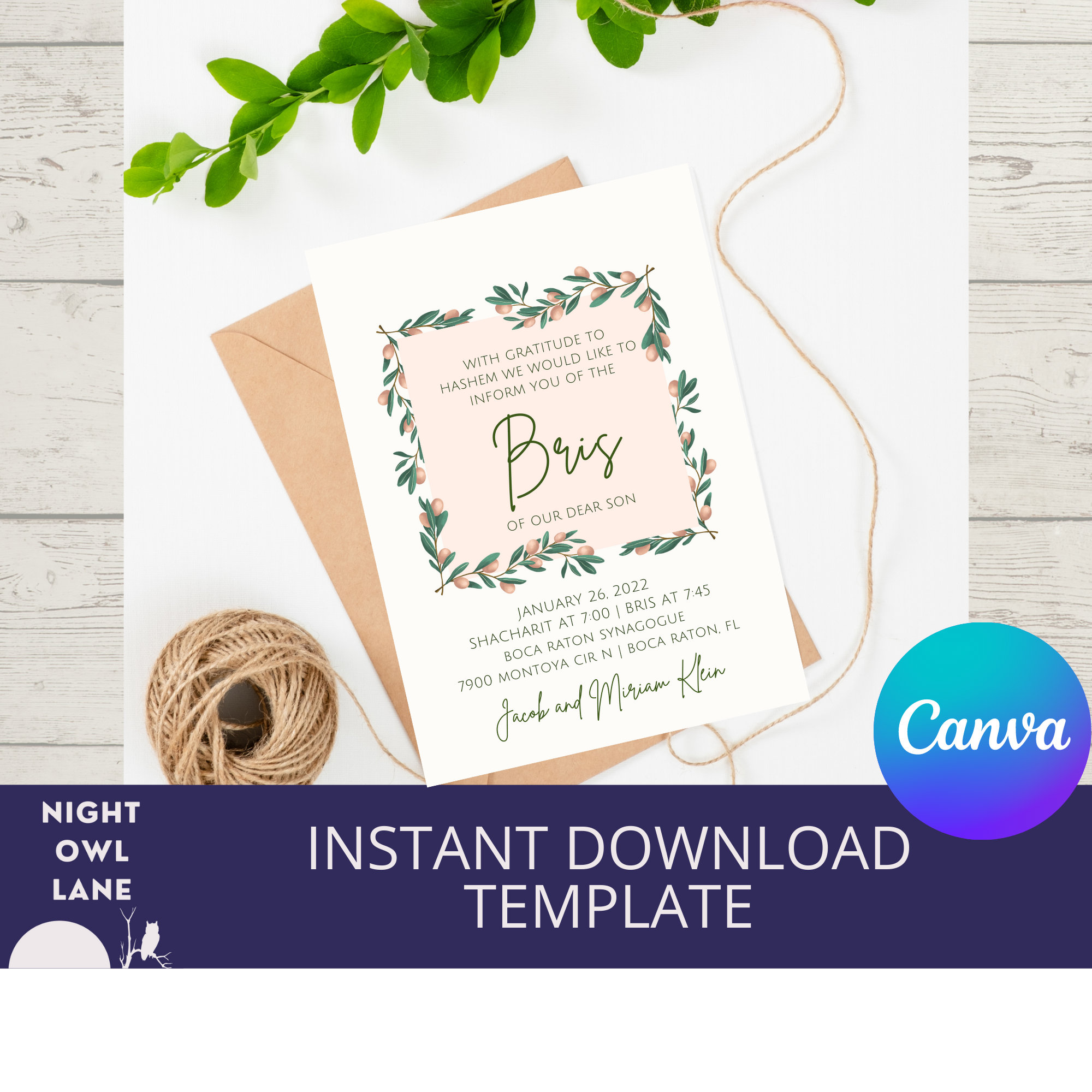 quot bris quot Invitation Template Etsy quot bris quot Invitation Template Etsy