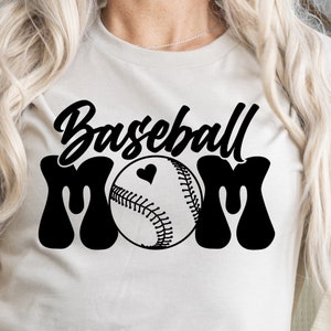 Mamá de béisbol Svg, Estilo retro Mamá de béisbol svg, Béisbol svg, béisbol con corazón svg, mamá de béisbol, corte simple svg