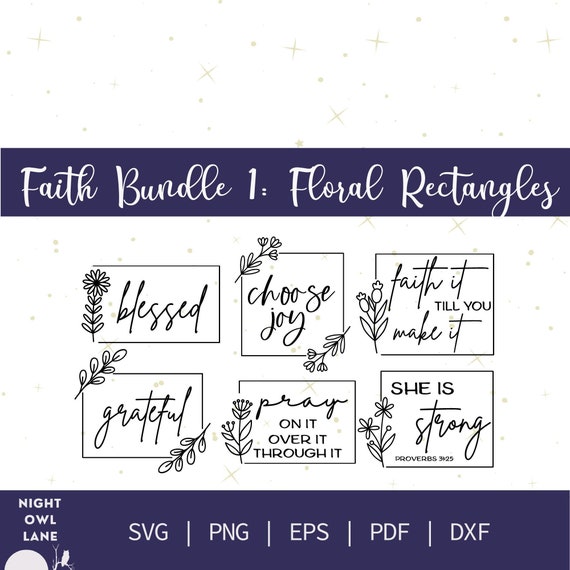 Floral Scripture Svg Bundle Faith Svg Bible Verse | Etsy