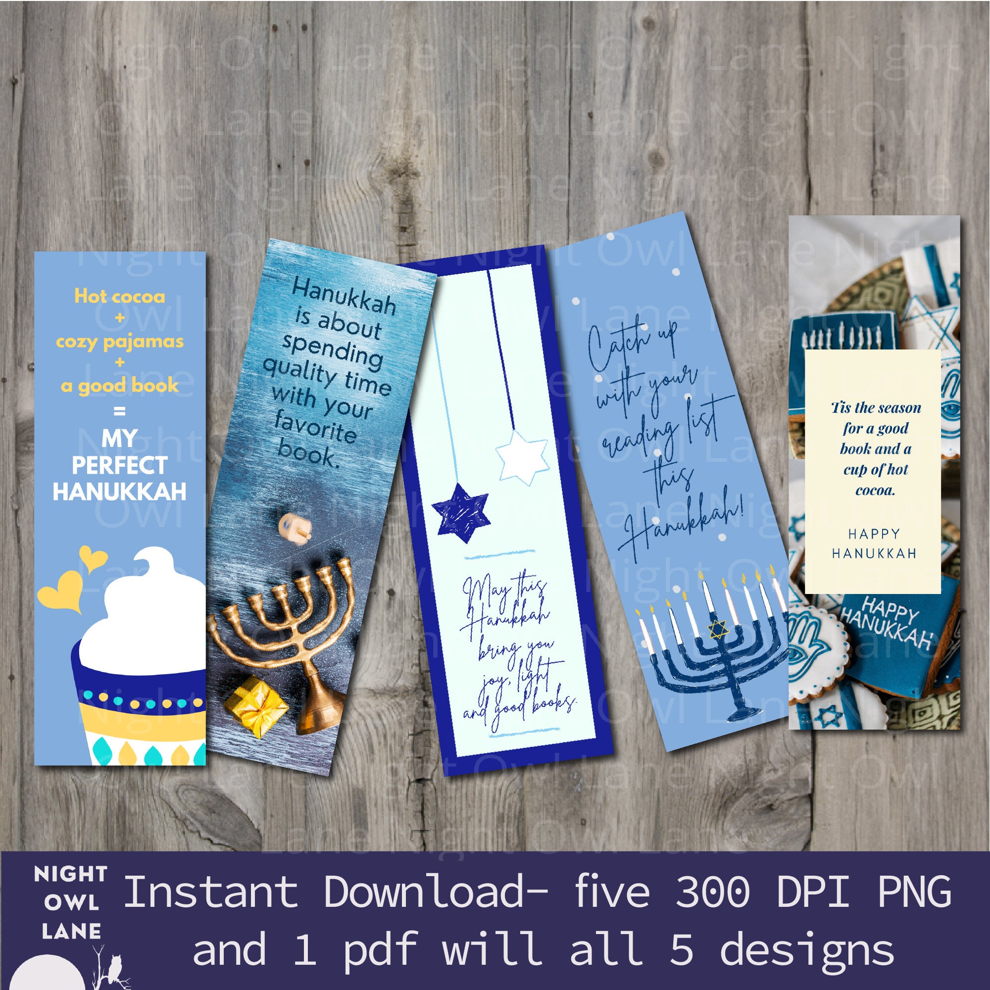 Printable Hanukkah Bookmarks Hanukkah Hanukkah Bookmarks Etsy
