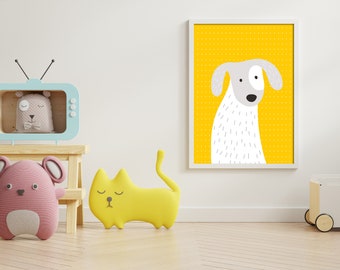 Dog Poster / Printable Nursery Art / Instant Download / Kids Wall Art / Digital Print /Kids Room Decor / Nursery Art.