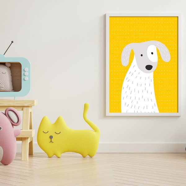 Dog Poster / Printable Nursery Art / Instant Download / Kids Wall Art / Digital Print /Kids Room Decor / Nursery Art.