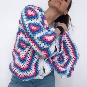Oversized Granny Hexagon Cardigan Pattern.