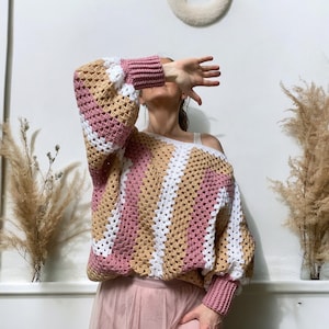 Oversized Boho Hexagon Jumper Pattern / Sweater.