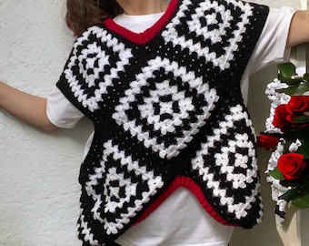 Crochet Criss Cross Vest Top Pattern / Poncho Top.
