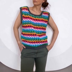 Crochet Tank Top Pattern / Scrap Yarn Vest.