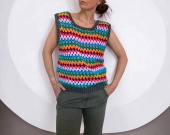 Crochet Tank Top Pattern / Scrap Yarn Vest.