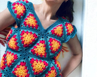 Crochet Tropical Triangle Tank Top Pattern