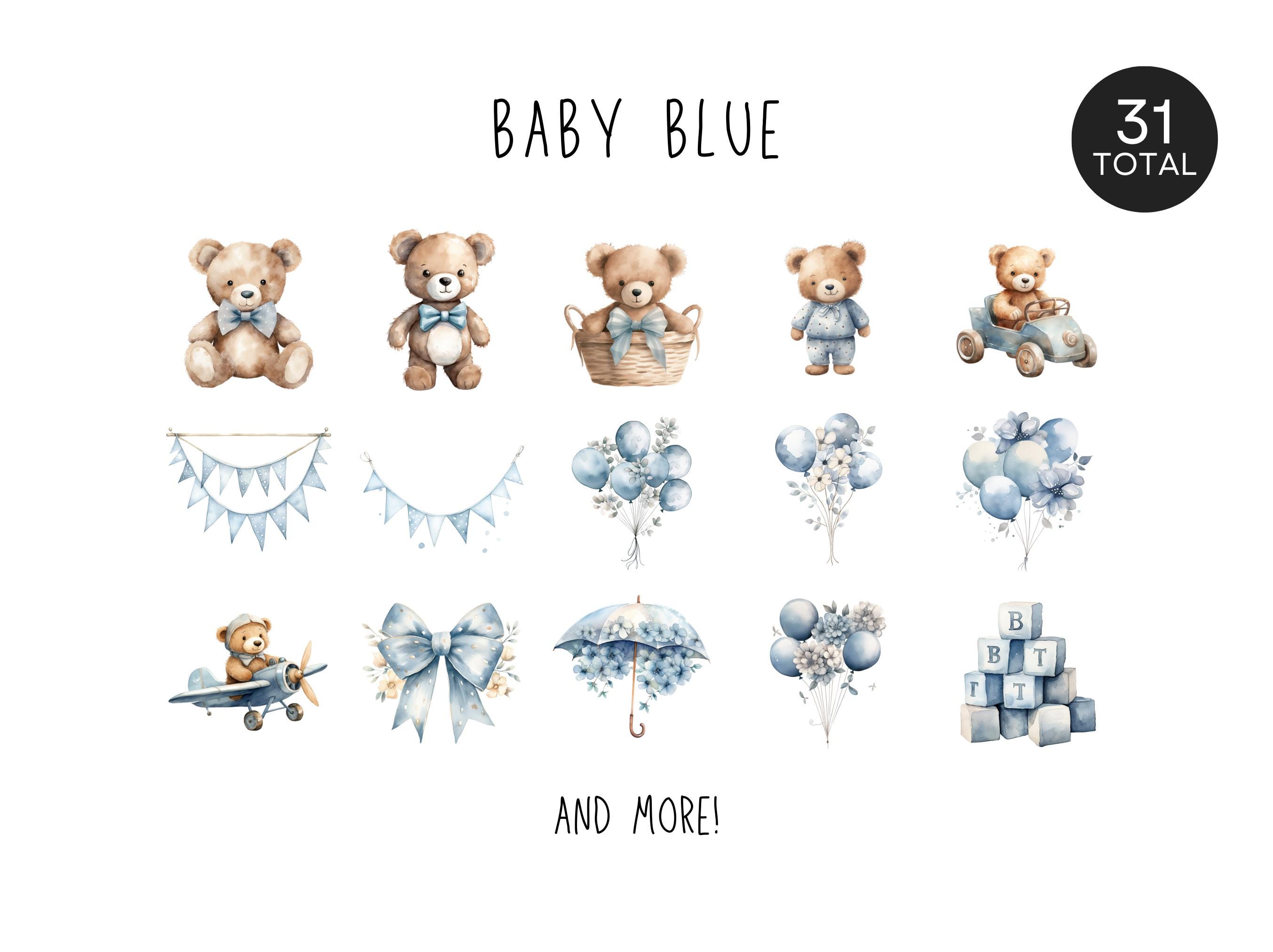 Watercolor Teddy Bear Clipart Bundle, Neutral Boho Nursery, Baby Shower ...