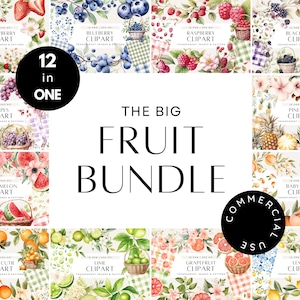 Uso comercial de clipart de frutas, pacote de frutas cítricas em aquarela, conjunto de frutas fofas, doce de frutas vermelhas, fofinho, convite para chá de bebê, PNG transparente