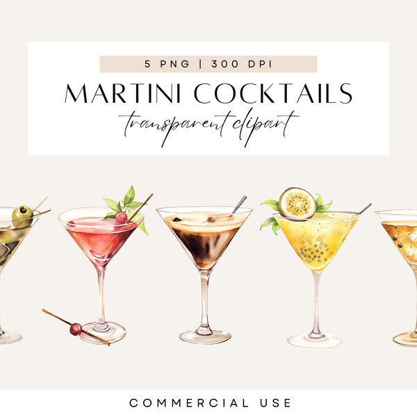 Clipart de cocktail de couleur d’eau, cocktails de signature de signalisation de mariage, signe de boisson de signature d’espresso Martini, clipart d’invitation de mariage, PNG