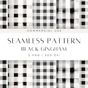 Gingham Schwarz Weiß Textur Clipart, Check Hintergründe, Gruselig Saison Nahtlose Muster, Halloween Digital Papier, Kommerzielle Nutzung Download